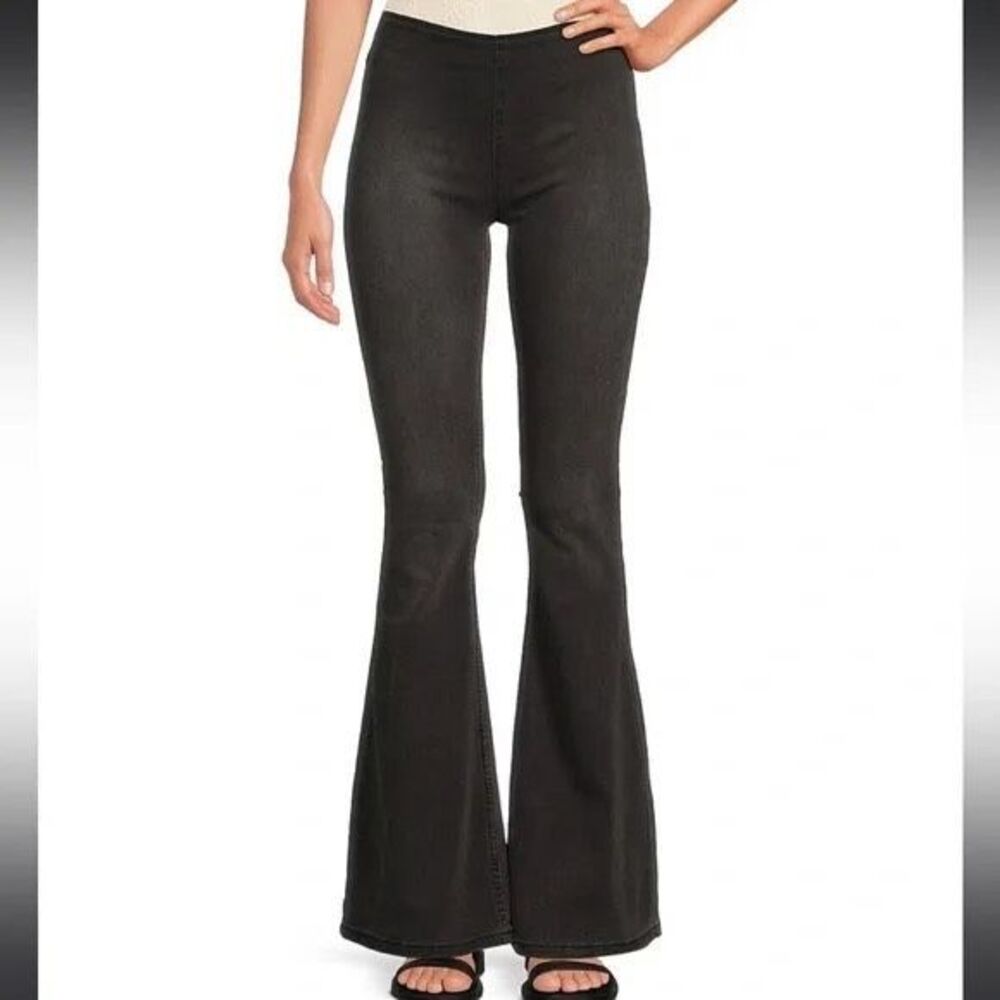 We The Free Black Flare Wide-Leg Jeans